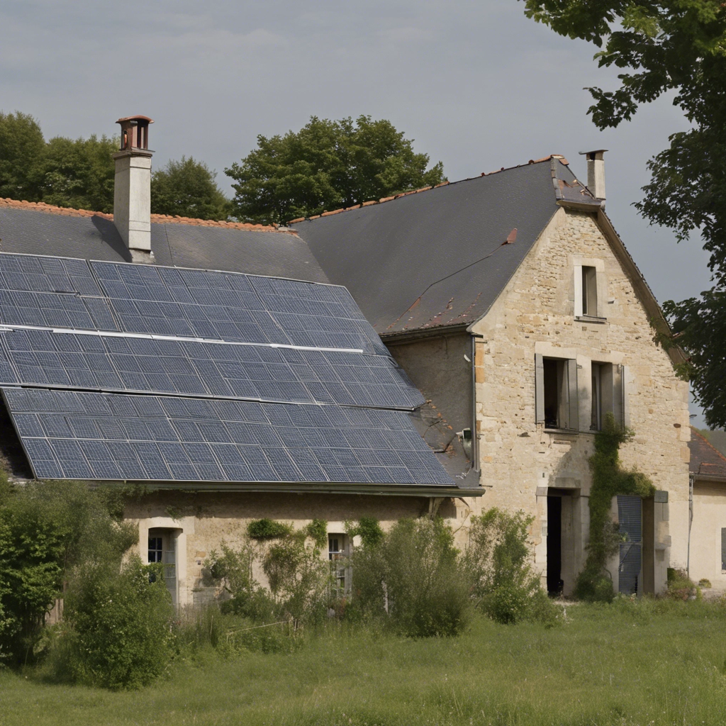 photo d'une maison avec sur son toit plusieurs panneau photovoltaïque